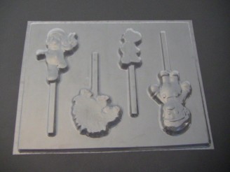 461sp Mario and Friends Chocolate or Hard Candy Lollipop Mold
